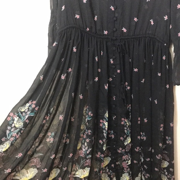Torrid Floral Chiffon Button Front Maxi Dress 0 - Picture 9 of 11